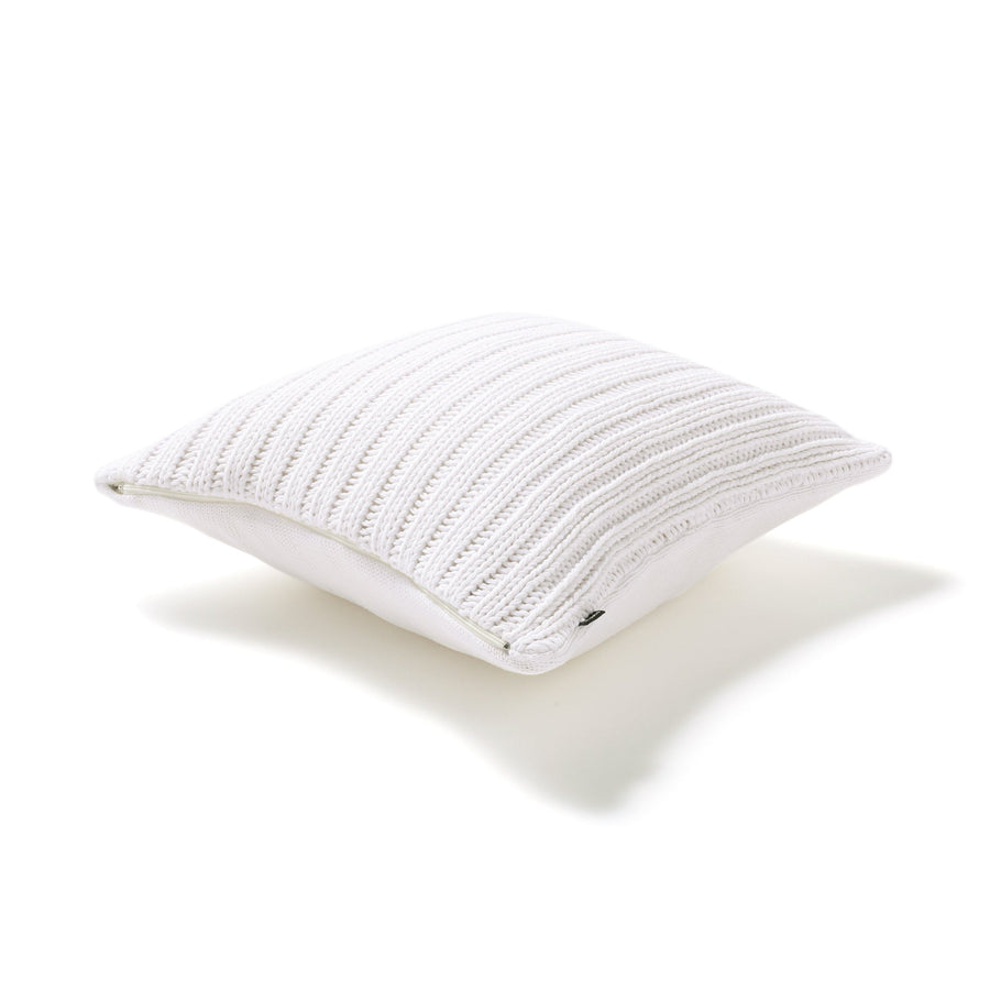 Knit stripe cushion cover 450 x 450 White (115)