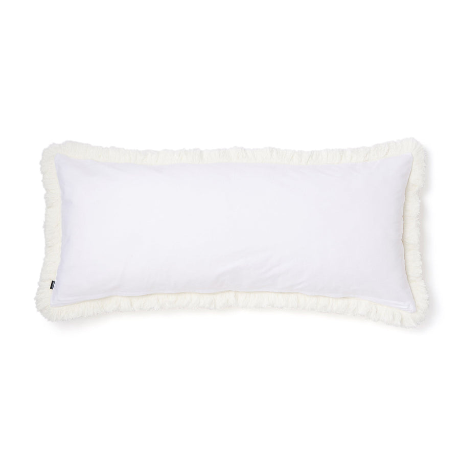 Diamond fringe cushion cover 1000 x 450 White (154)