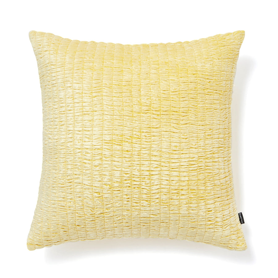 Velvet Gathered Cushion Cover 450 x 450 Yellow (B-090)