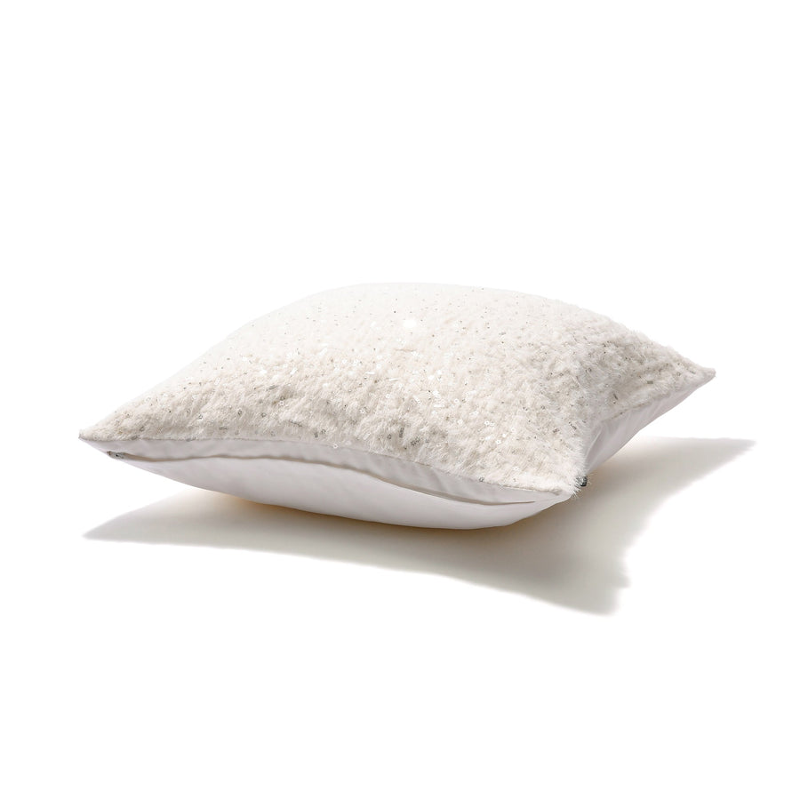 Mohair-like beads cushion cover 450 x 450 White (142)