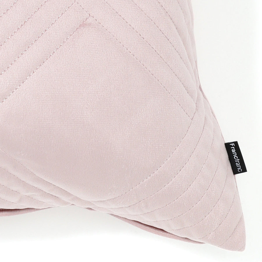 Velvet quilt cushion cover 450 x 450 light pink (A-077)