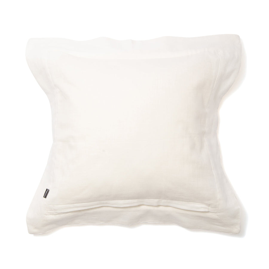 Slub Gathered Cushion Cover 450 x 450 White (121)