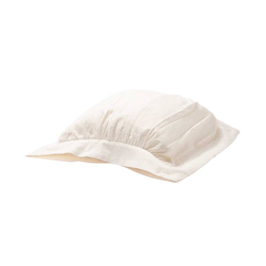 Slub Gathered Cushion Cover 450 x 450 White (121)