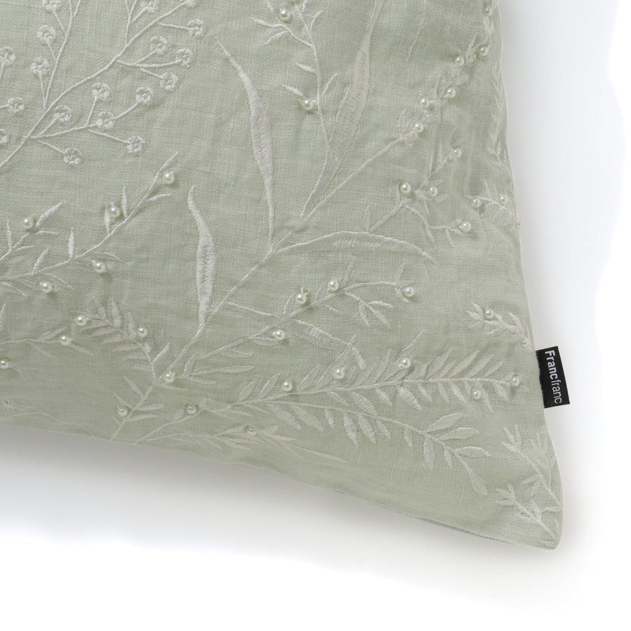 Linen pearl cushion cover 450 x 450 light green (086)