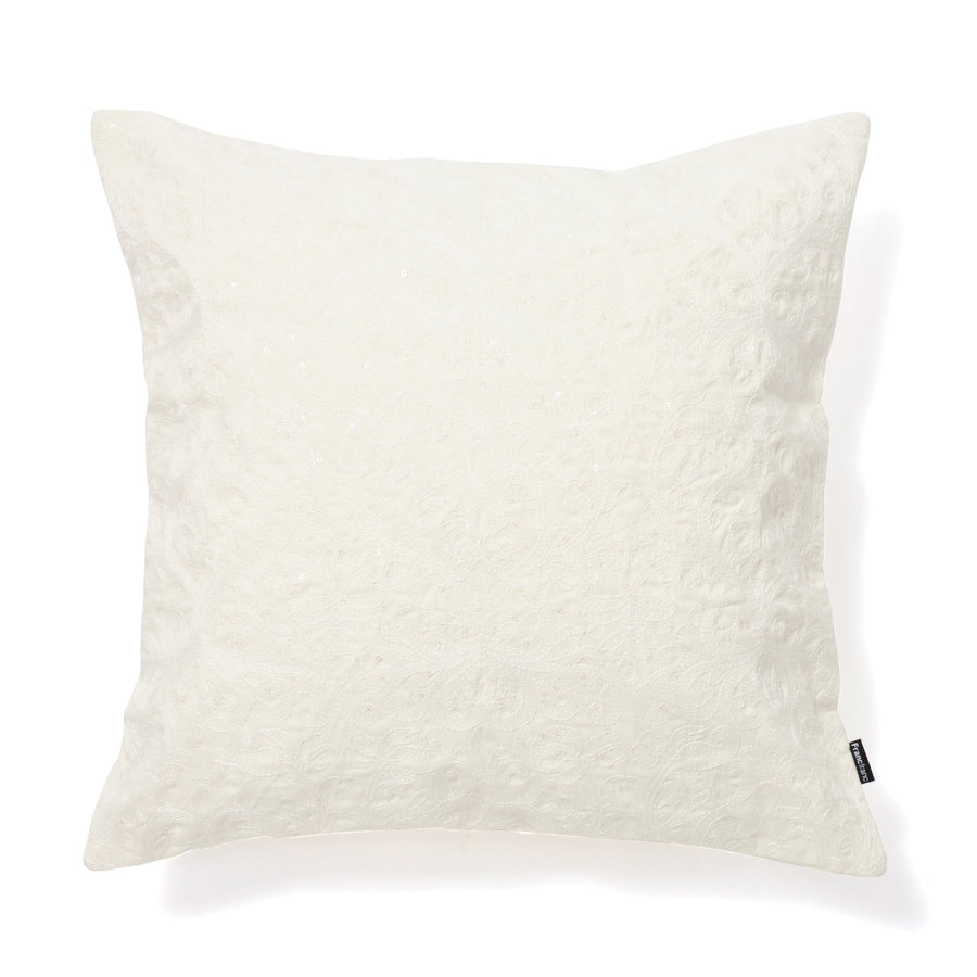 Sequin EMB Cushion Cover 450 x 450 White (081)