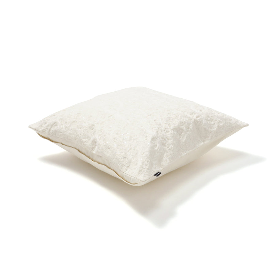 Sequin EMB Cushion Cover 450 x 450 White (081)