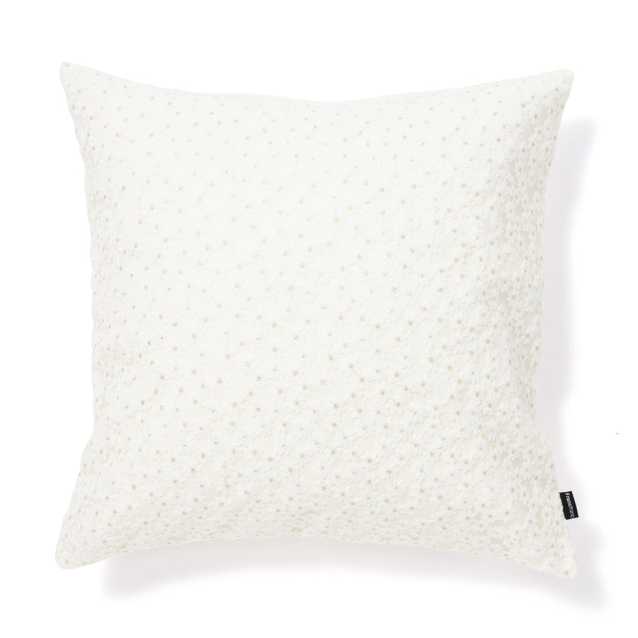 EMB Flower Cushion Cover 450 x 450 White (A-025)