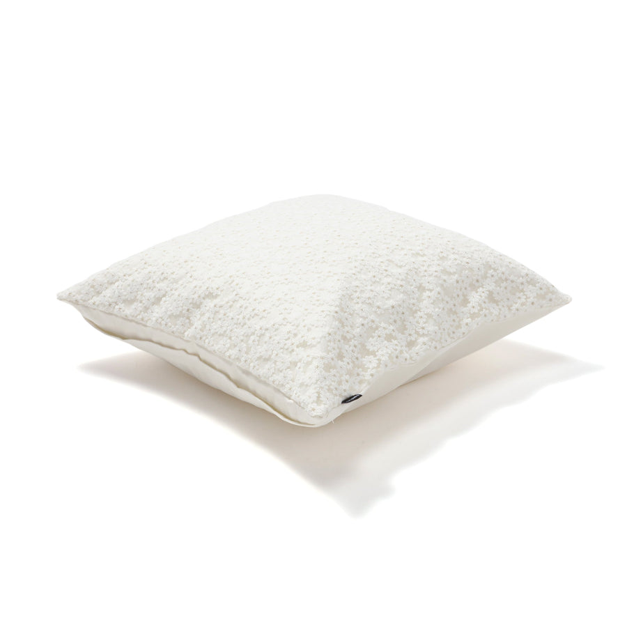 EMB Flower Cushion Cover 450 x 450 White (A-025)