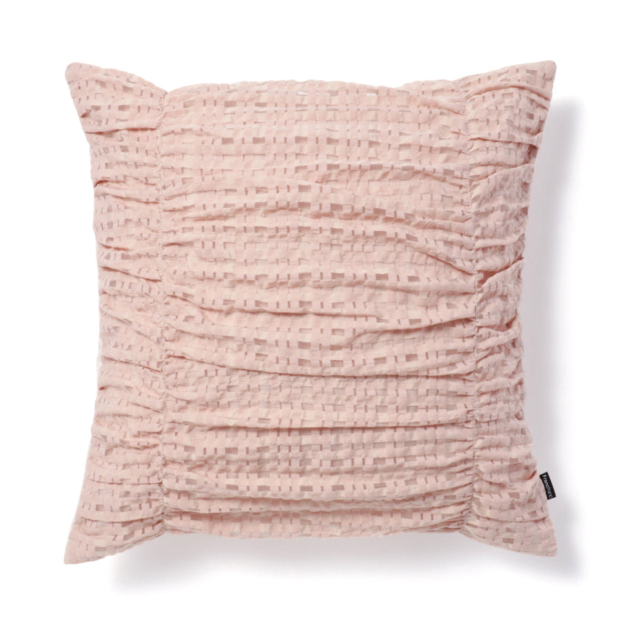 Check Gathered Cushion Cover 450 x 450 Pink (009)