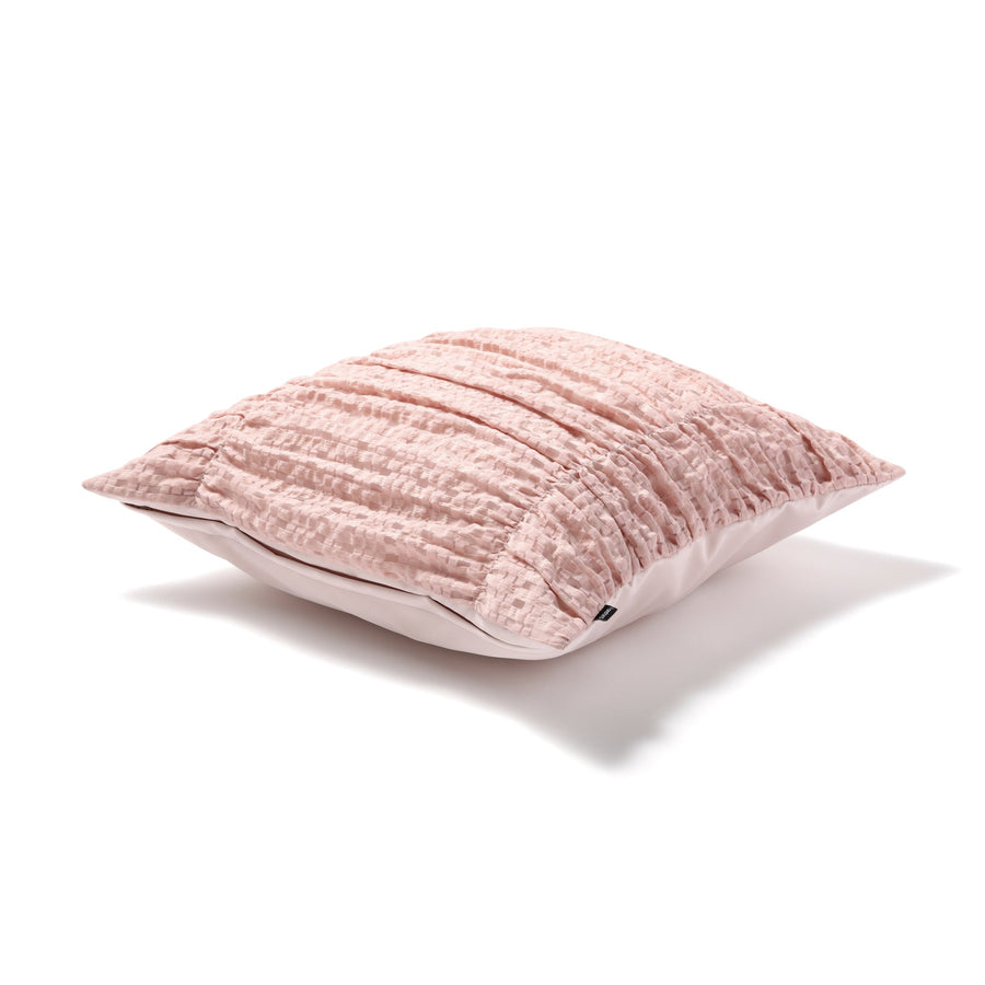 Check Gathered Cushion Cover 450 x 450 Pink (009)