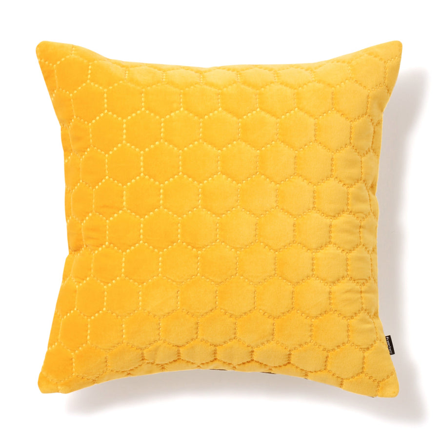 Velvet quilt cushion cover 450 x 450 Yellow (E-105)