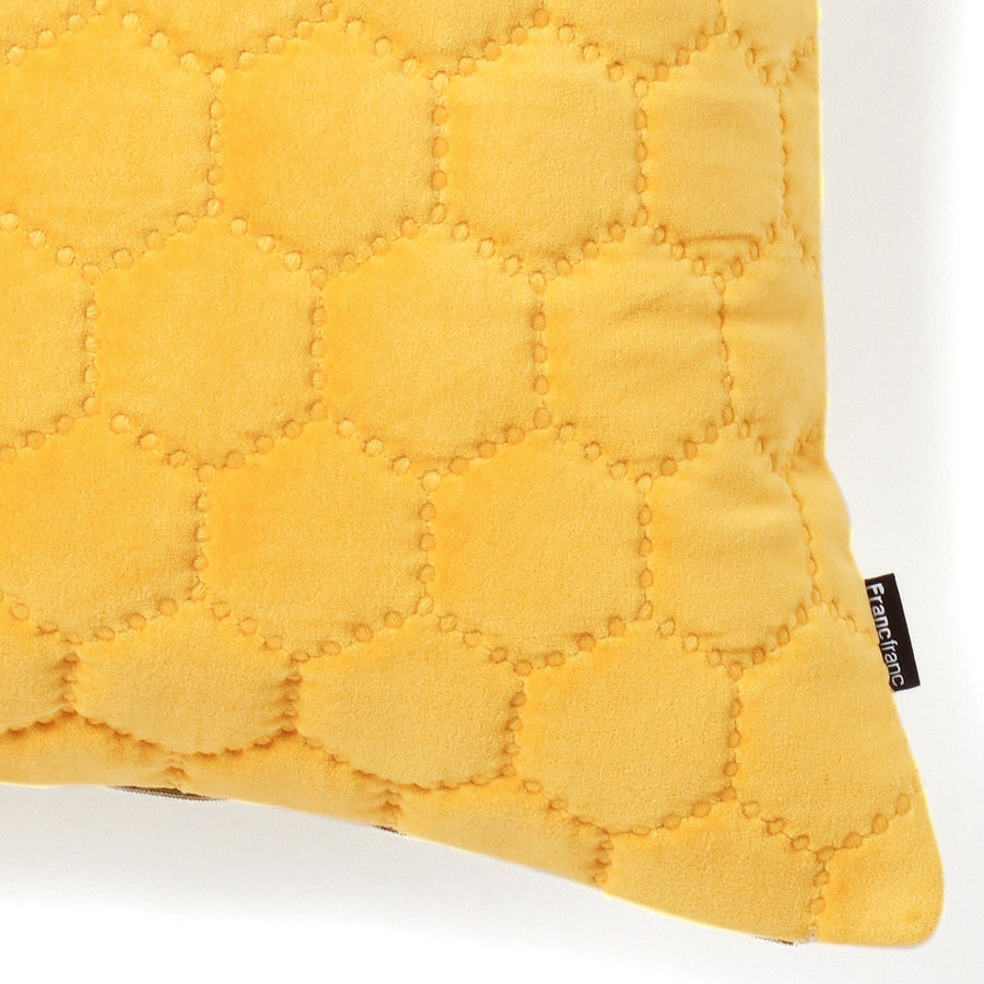 Velvet quilt cushion cover 450 x 450 Yellow (E-105)