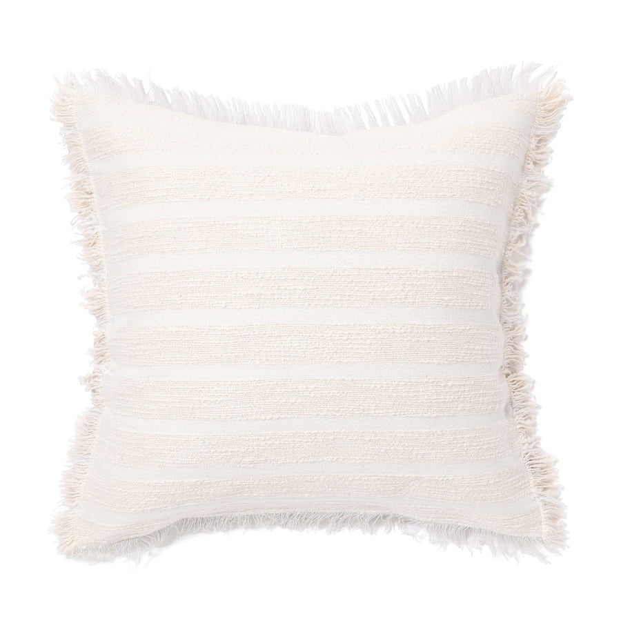 Slub Border Cushion Cover 450 x 450 Ivory (074)