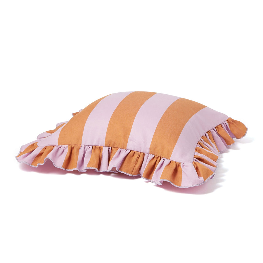 Frill stripe cushion cover 450 x 450 orange x pink (A-041)