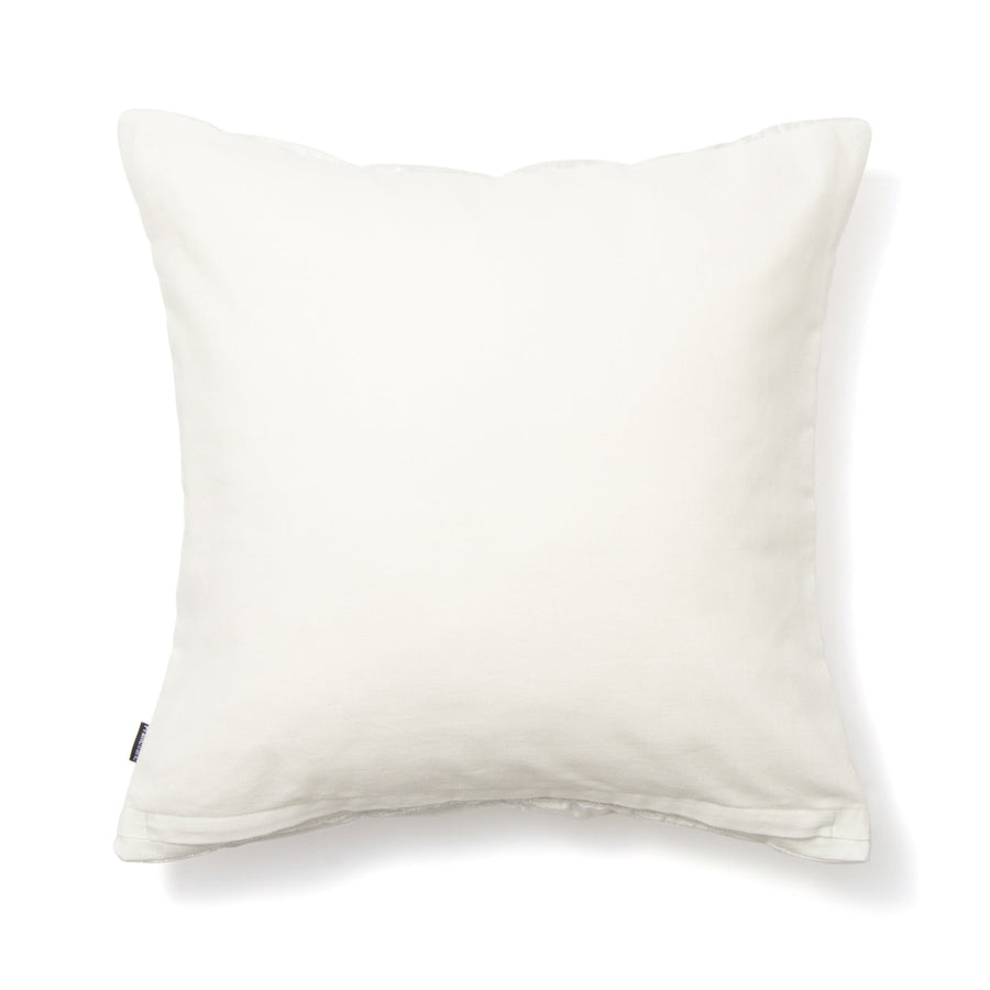 Shiny Gathered Cushion Cover 450 x 450 White x Silver (131)