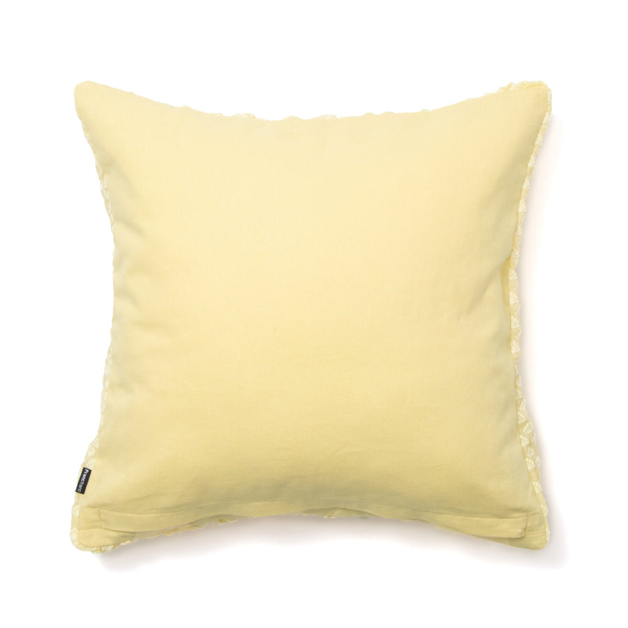 Tulle Flower Cushion Cover 450 x 450 Yellow (A-054)