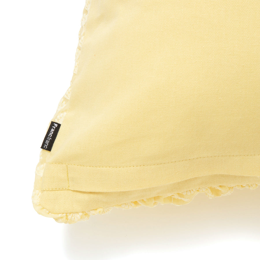 Tulle Flower Cushion Cover 450 x 450 Yellow (A-054)