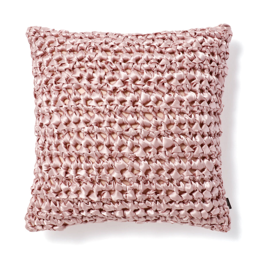 Ribbon Crochet Cushion Cover 450 x 450 Pink (151)