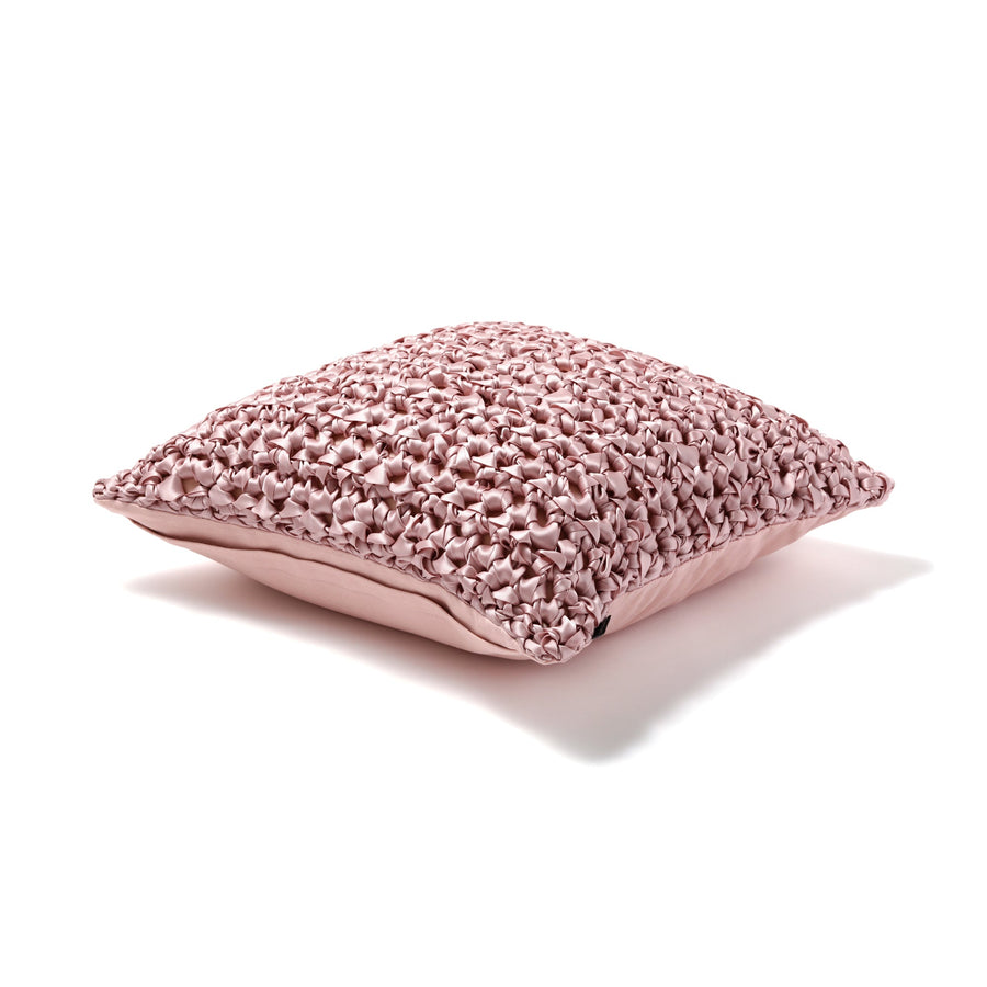 Ribbon Crochet Cushion Cover 450 x 450 Pink (151)