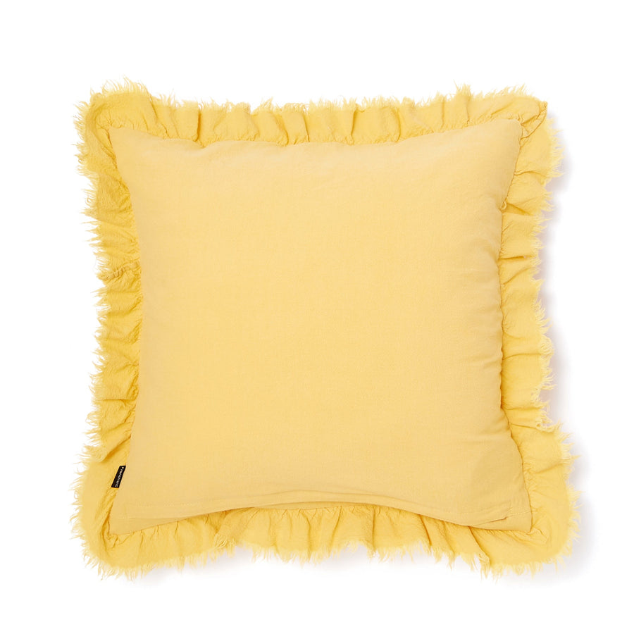 Flower tufted cushion cover 450 x 450 Yellow (A-013)