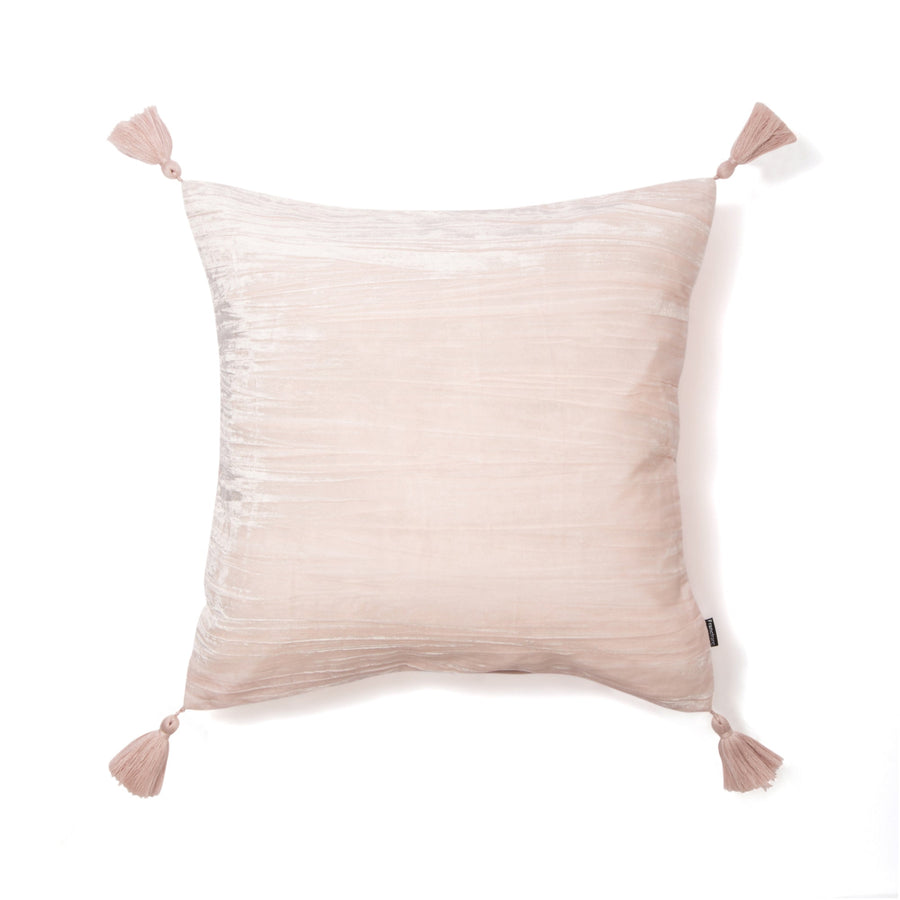 Velvet tassel cushion cover 450 x 450 pink (099)