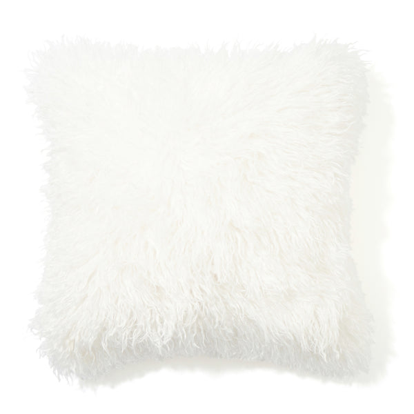 Fur cushion cover [45cm] White (P-012)