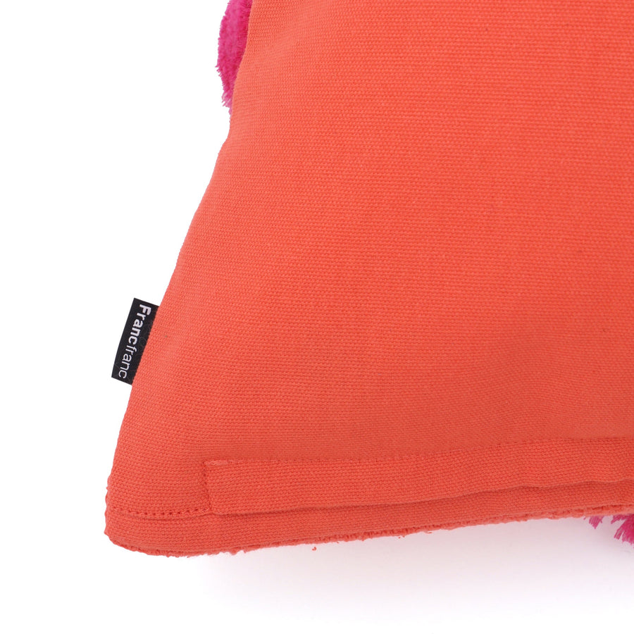 バイカラーポンポン クッションカバー 450×450 オレンジ×パープル（079）