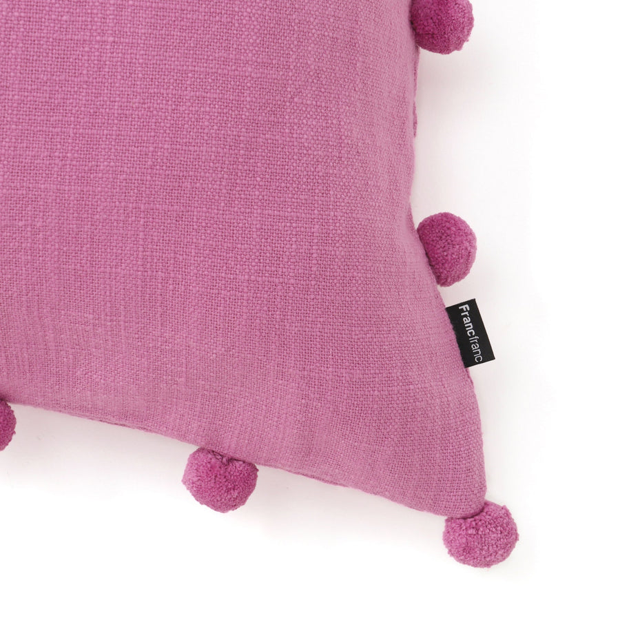 ポンポンエッジ クッションカバー 450×450 パープル（123）