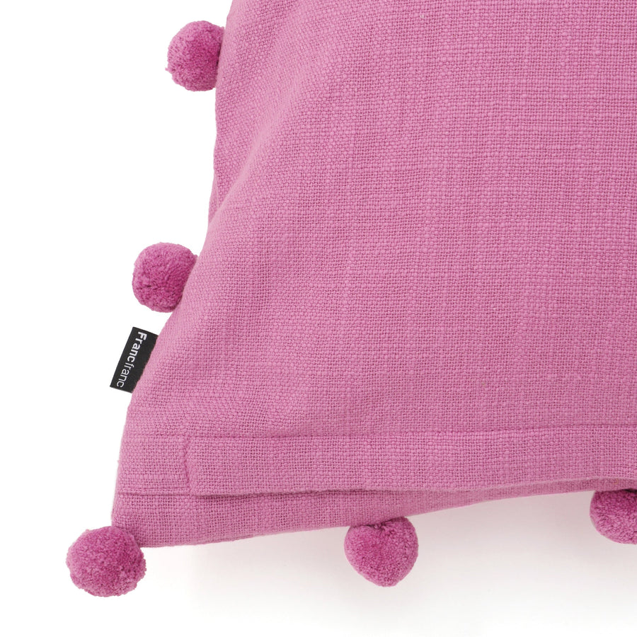 ポンポンエッジ クッションカバー 450×450 パープル（123）