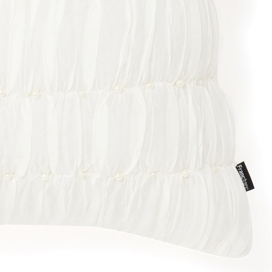 オーガンジーパール クッションカバー 450×450 ホワイト（001）