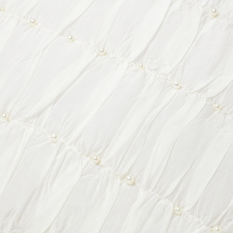 オーガンジーパール クッションカバー 450×450 ホワイト（001）