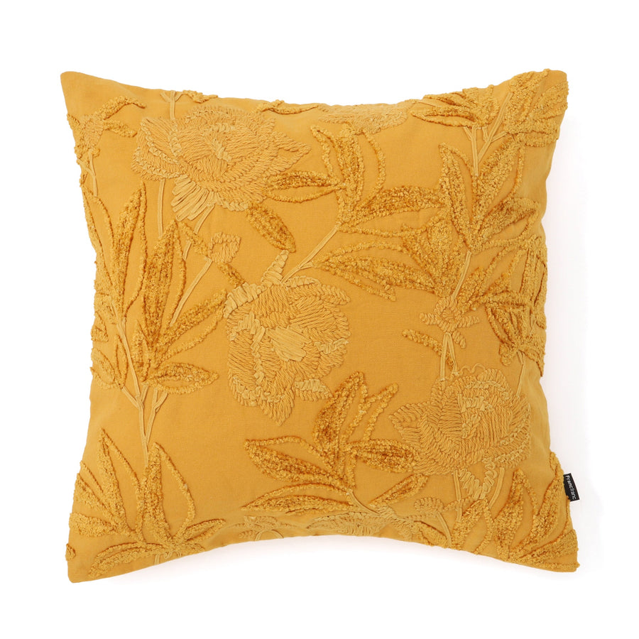 ボタニカルEMB クッションカバー 450×450 イエロー（046）