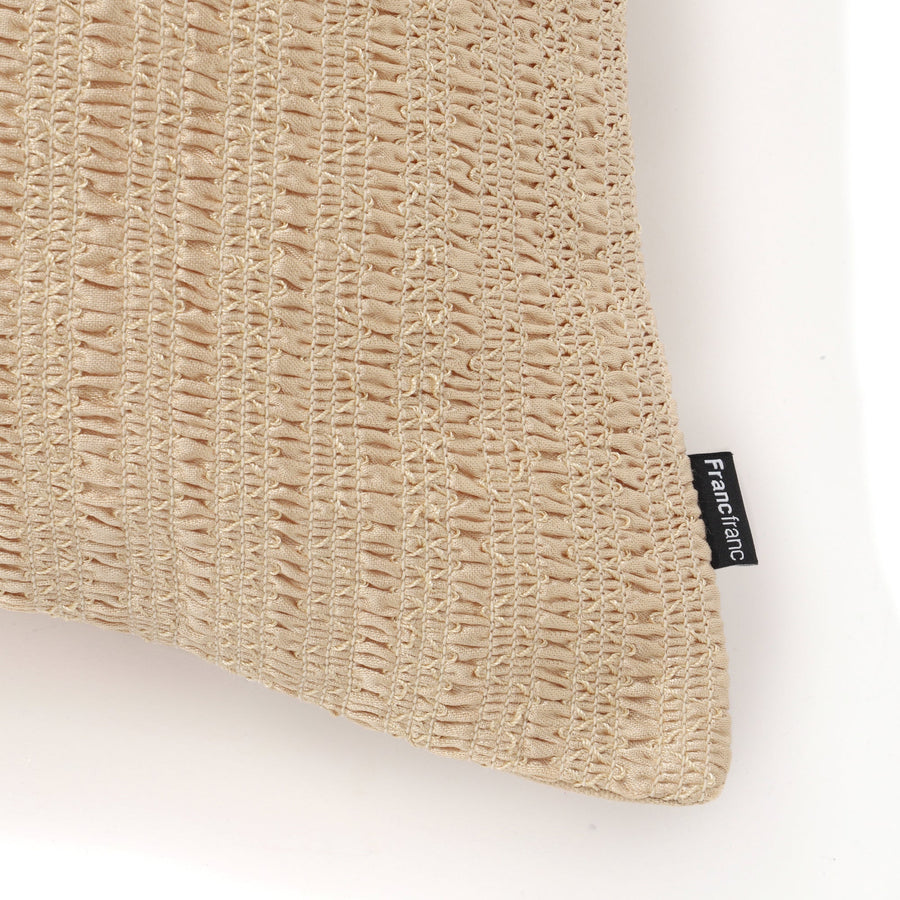 シャイニーギャザー クッションカバー 450×450 ベージュ（138）