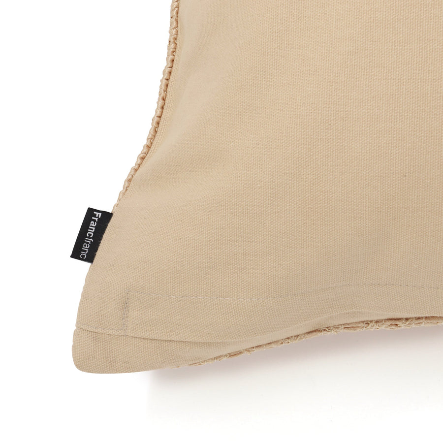 シャイニーギャザー クッションカバー 450×450 ベージュ（138）