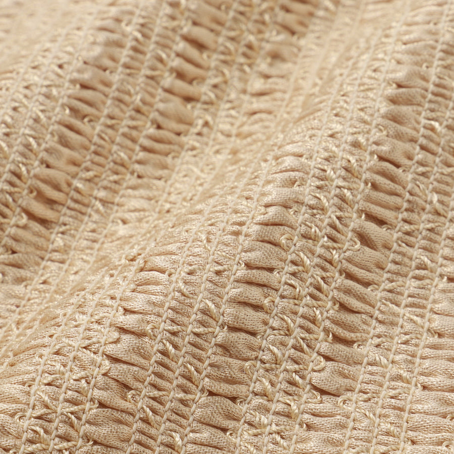 シャイニーギャザー クッションカバー 450×450 ベージュ（138）