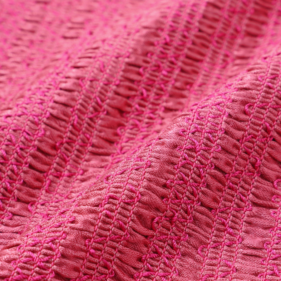 シャイニーギャザー クッションカバー 450×450 ダークピンク（116）