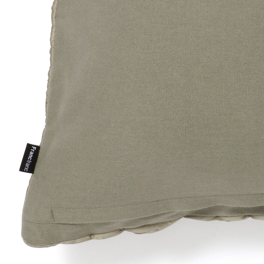 ソリッドギャザー クッションカバー 450×450 グレー（A-071）