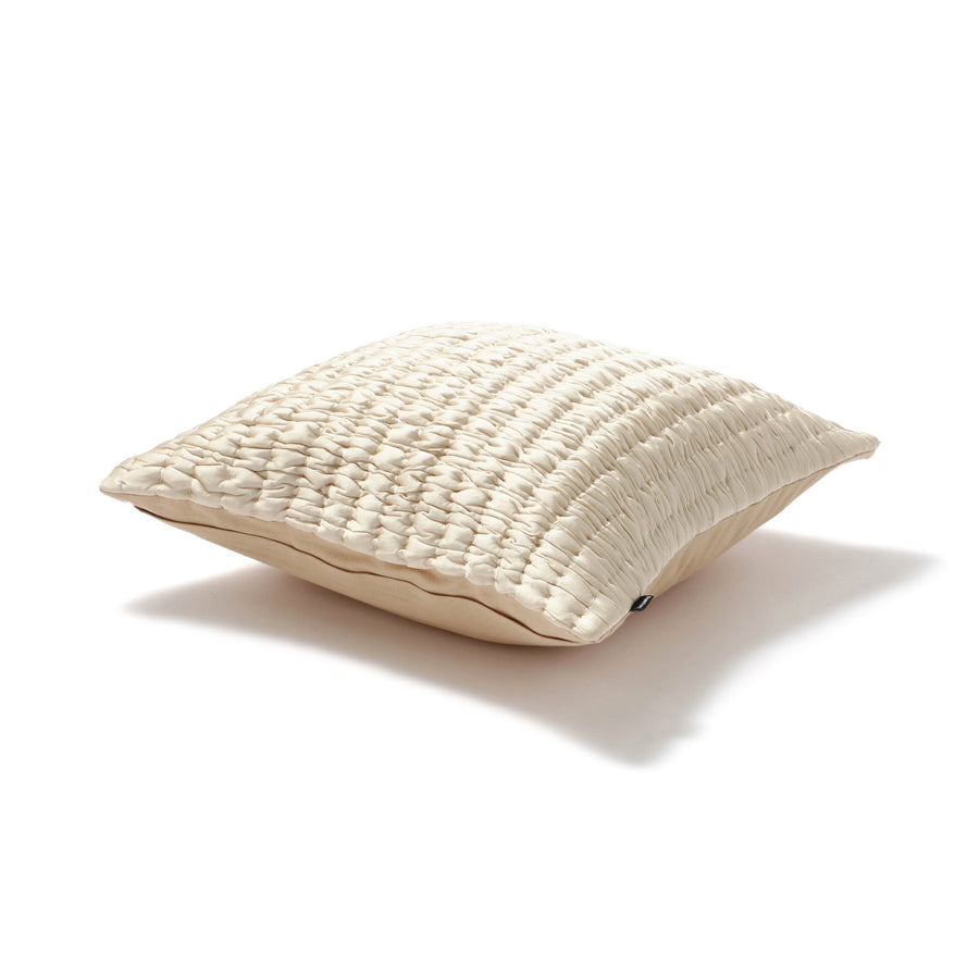 ソリッドギャザー クッションカバー 450×450 アイボリー（A-069）