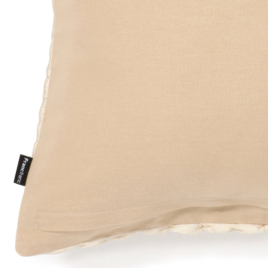 ソリッドギャザー クッションカバー 450×450 アイボリー（A-069）