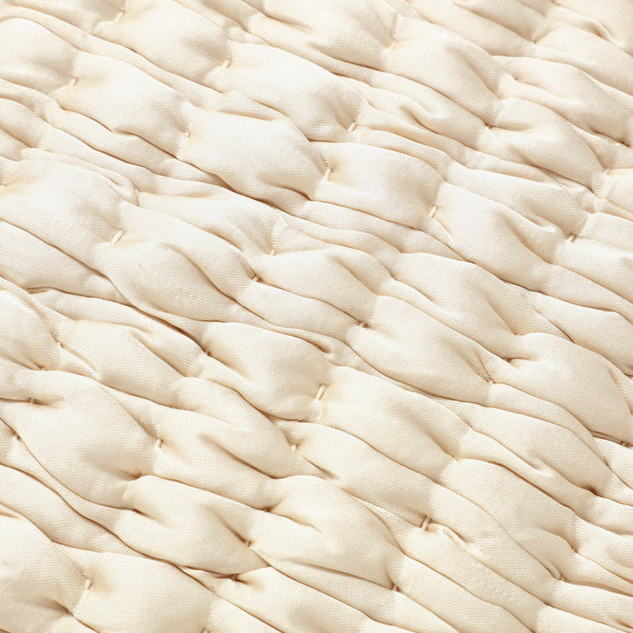 ソリッドギャザー クッションカバー 450×450 アイボリー（A-069）