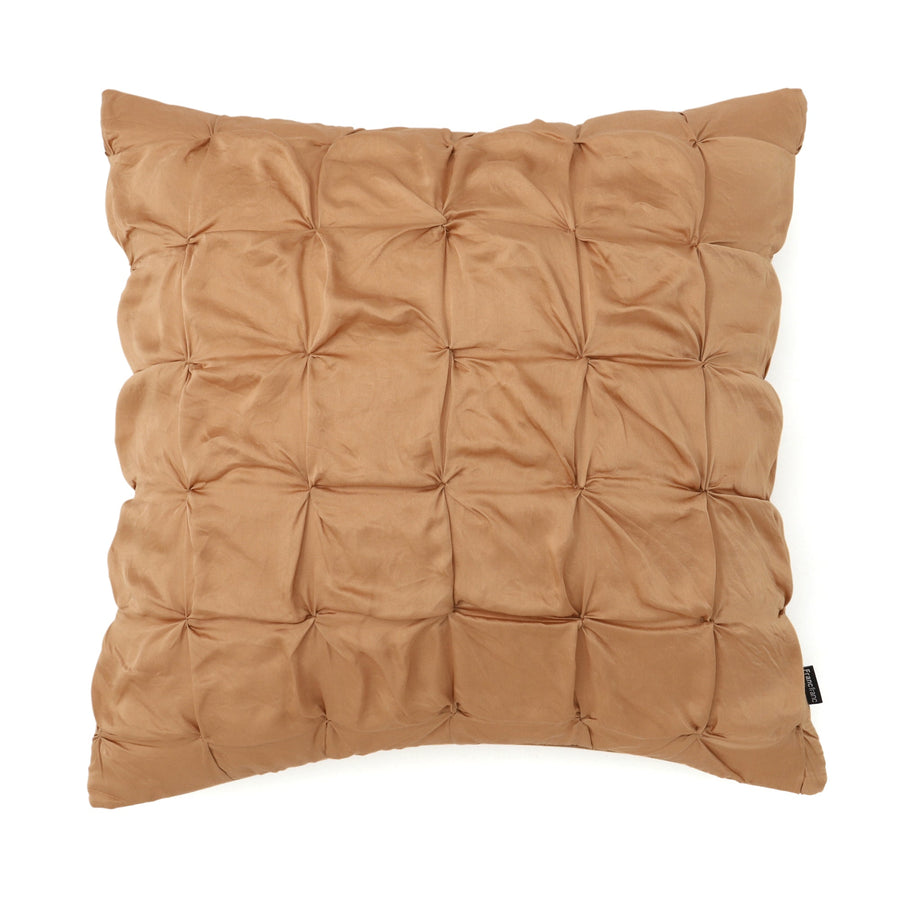 スクエアスモッキング クッションカバー 450×450 ブラウン（117）