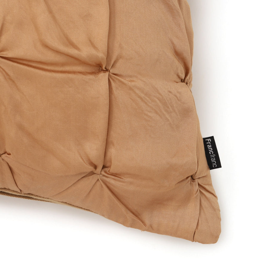 スクエアスモッキング クッションカバー 450×450 ブラウン（117）