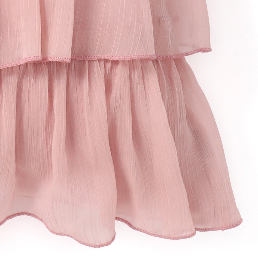 シフォンフリル クッションカバー 450×450 ピンク（A-047）