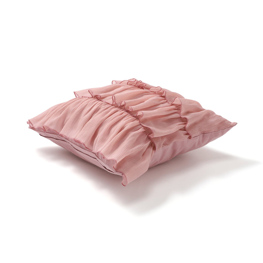 シフォンフリル クッションカバー 450×450 ピンク（A-047）
