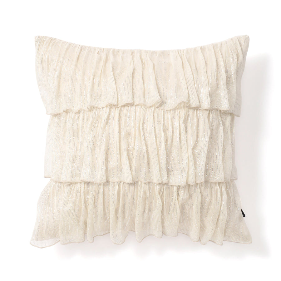 シアーフリル クッションカバー 450×450 ホワイト（006）