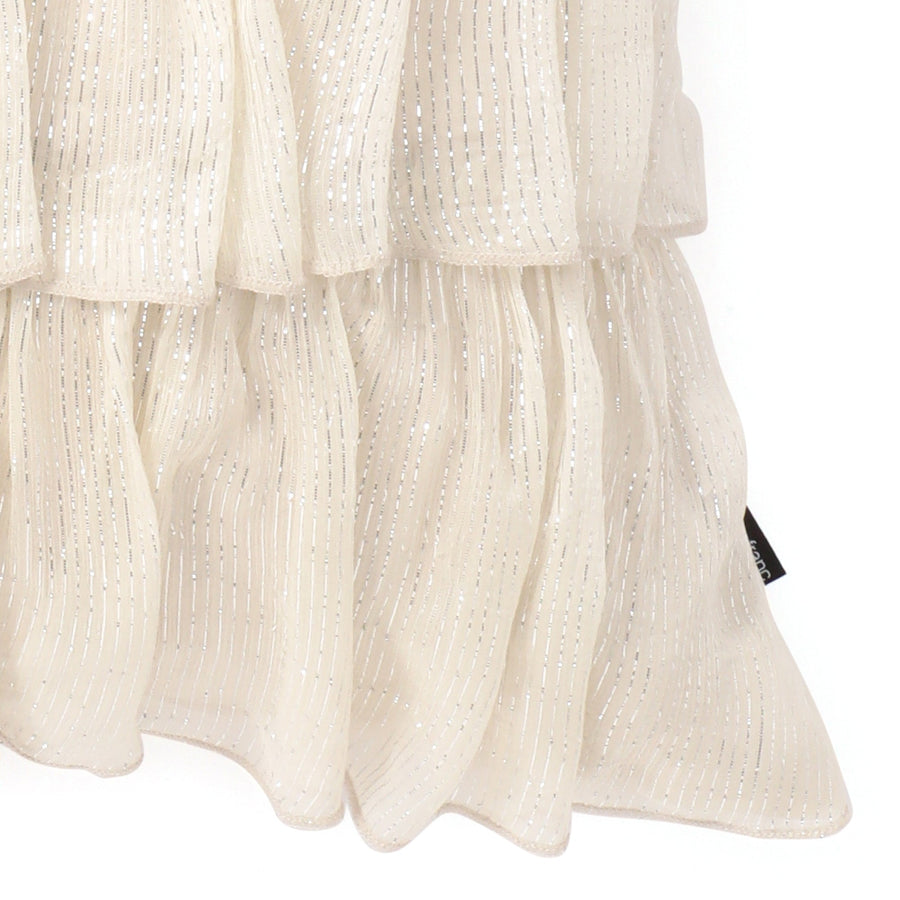 シアーフリル クッションカバー 450×450 ホワイト（006）