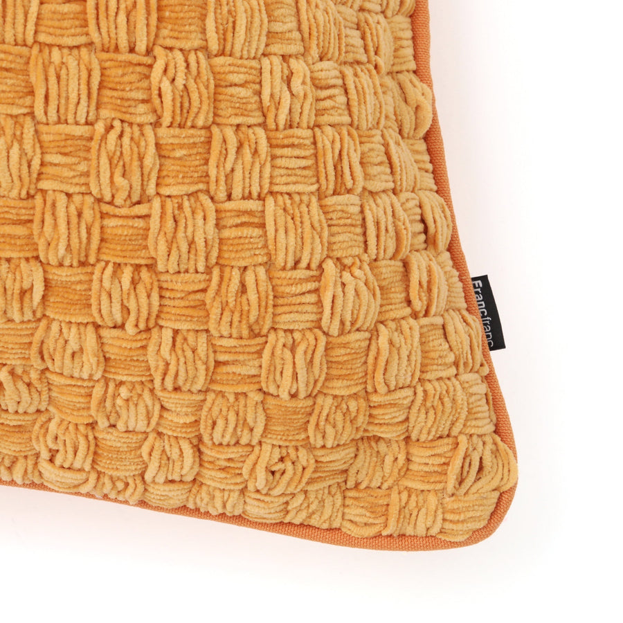 シェニールウィーブ クッションカバー 450×450 オレンジ（135）