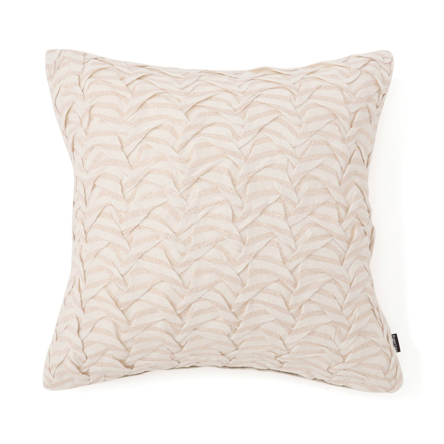 シャイニースモッキング クッションカバー 450×450 ナチュラル×ゴールド（113）