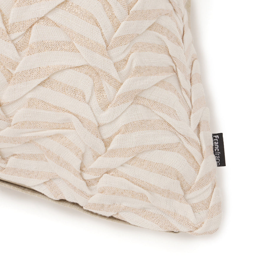 シャイニースモッキング クッションカバー 450×450 ナチュラル×ゴールド（113）
