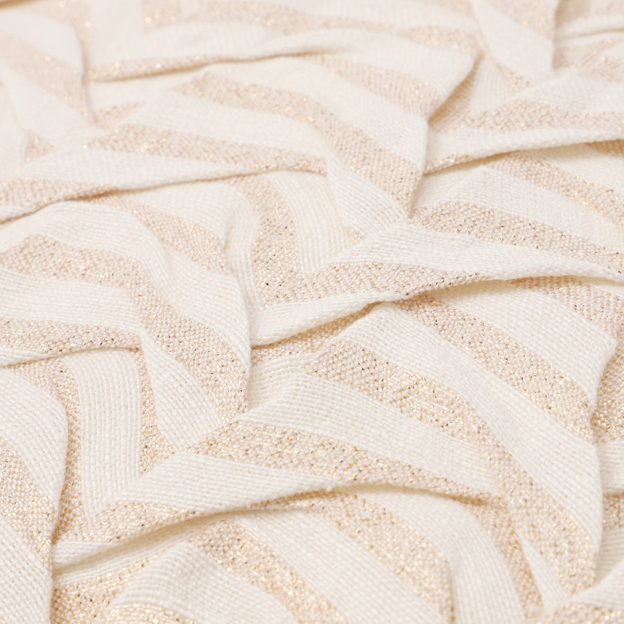 シャイニースモッキング クッションカバー 450×450 ナチュラル×ゴールド（113）
